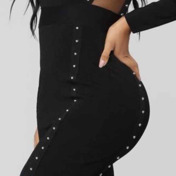 Black Studded & Sheer Dress - Picture 4 of 8